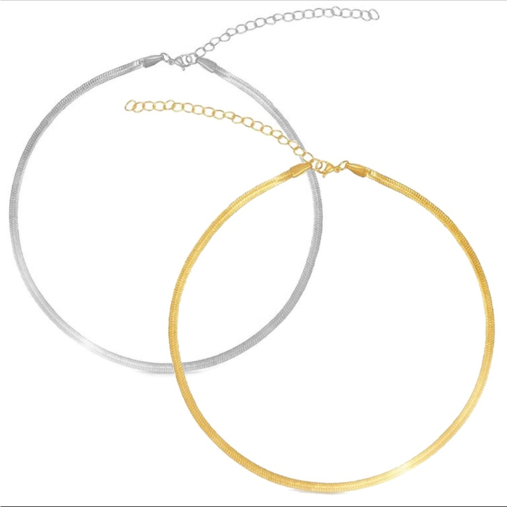 Herringbone Snake Choker Necklace